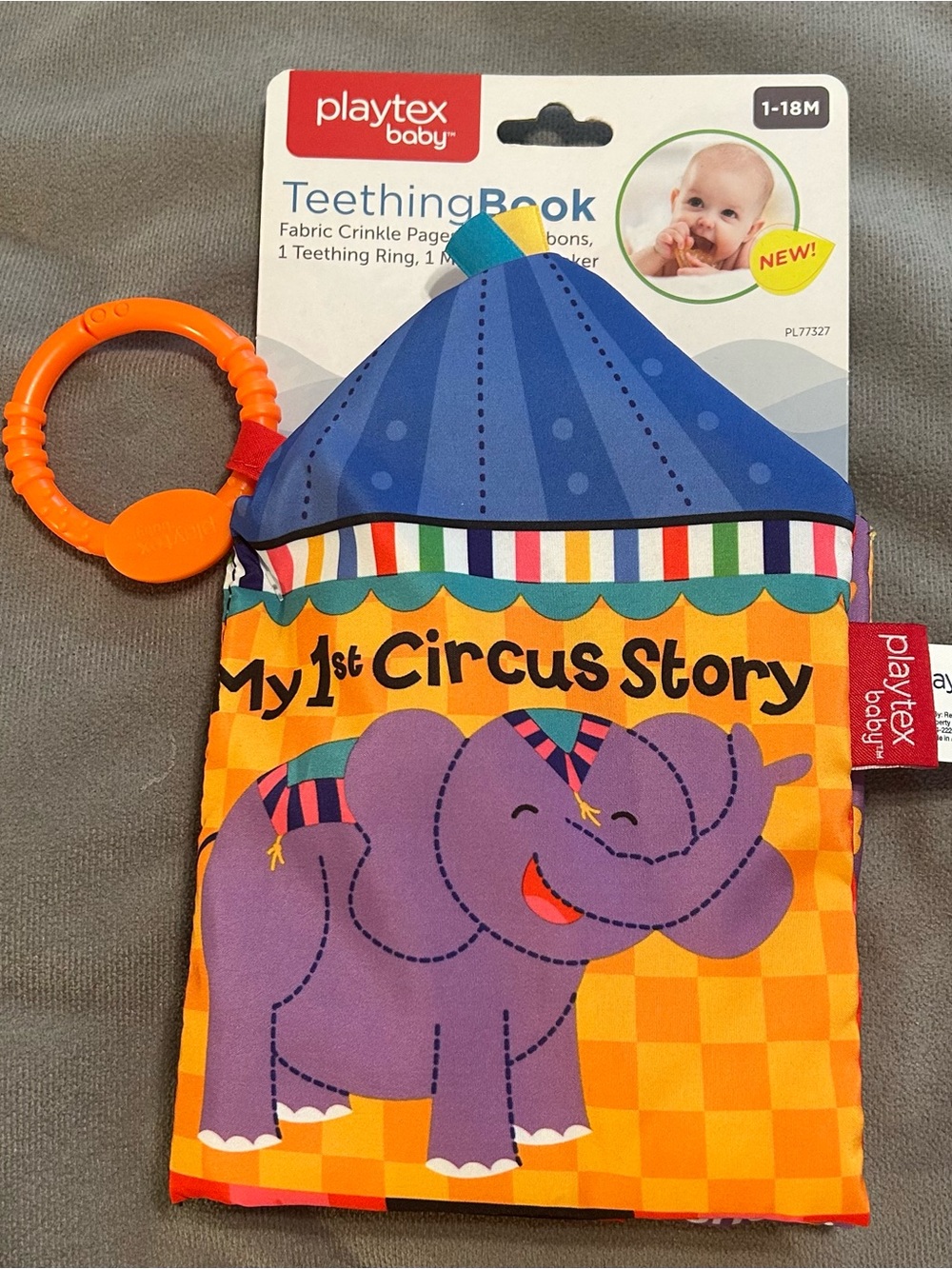 Playtex Baby My 1st Circus Story Teether Book 1-18 Months NWT